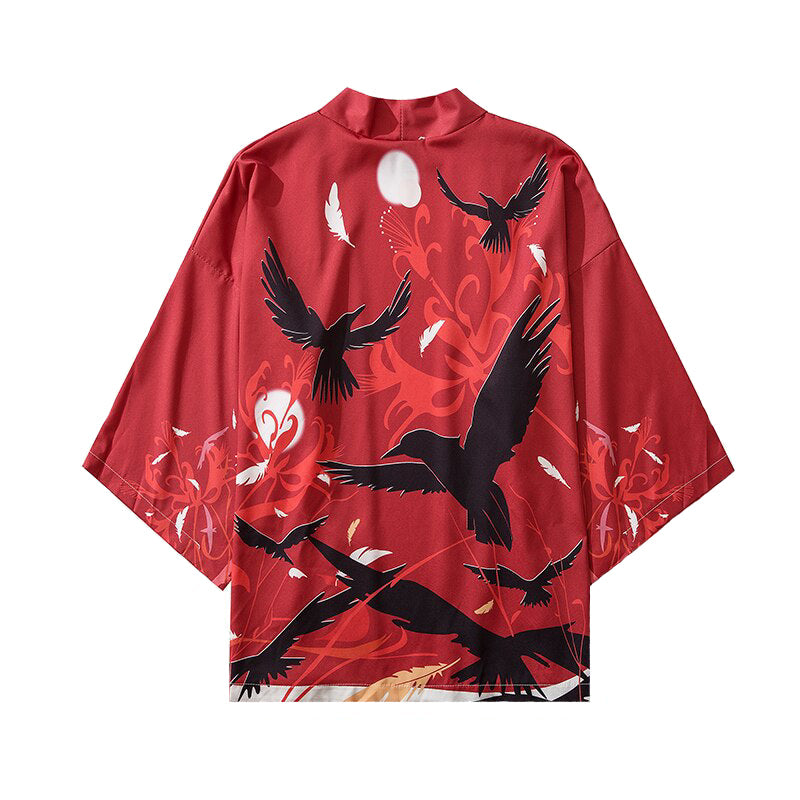 Harajuku Raven 3/4 Sleeve Kimono