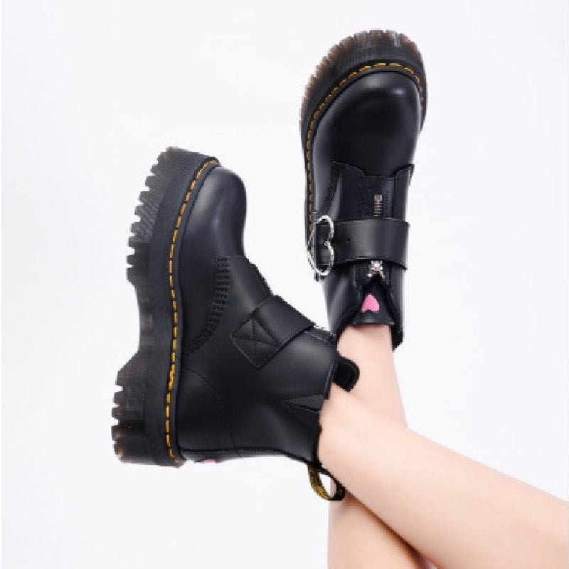 Heart PU Vegan Leather Boots