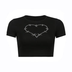 Heart with Spike Crop-Top