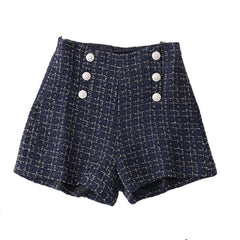 High Waist Tweed Shorts