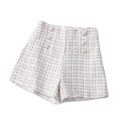 High Waist Tweed Shorts