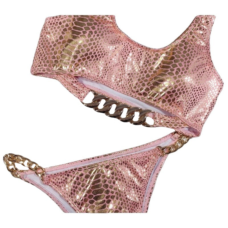 Hollow Strapped Bikini Swimsuit