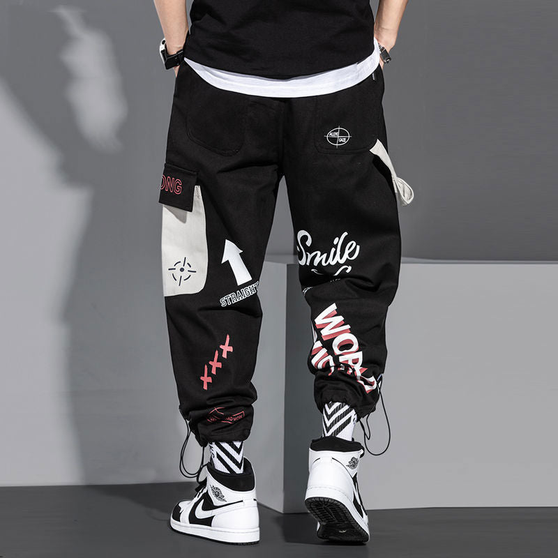 Graffiti Multi Pockets Loose Cargo Pants