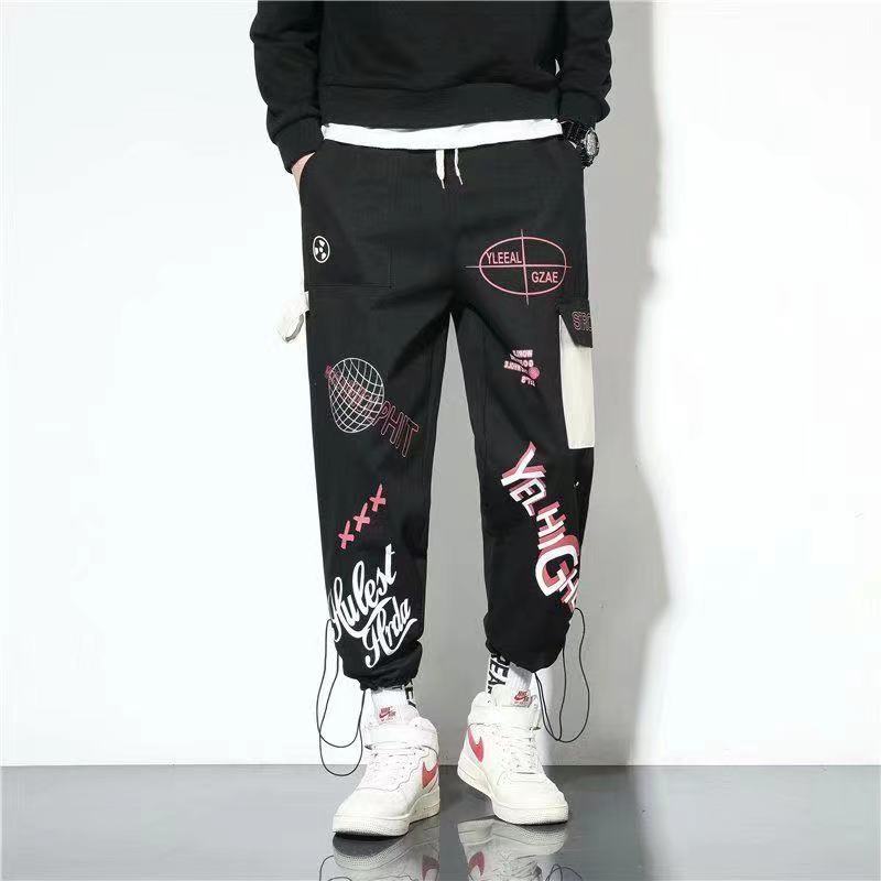 Graffiti Multi Pockets Loose Cargo Pants