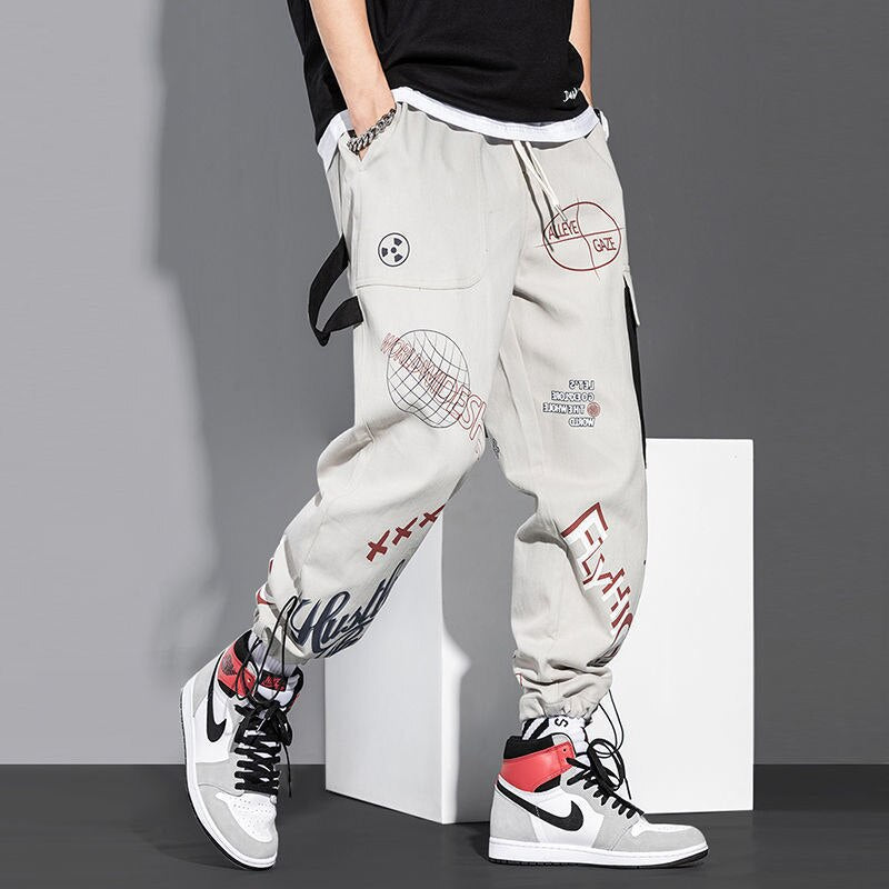 Graffiti Multi Pockets Loose Cargo Pants