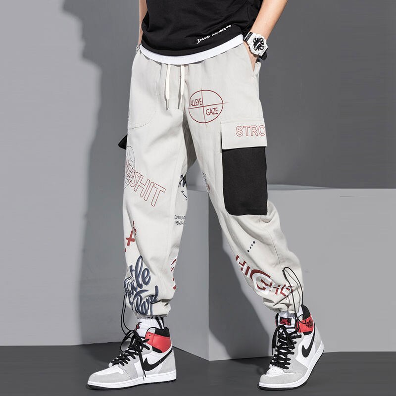 Graffiti Multi Pockets Loose Cargo Pants