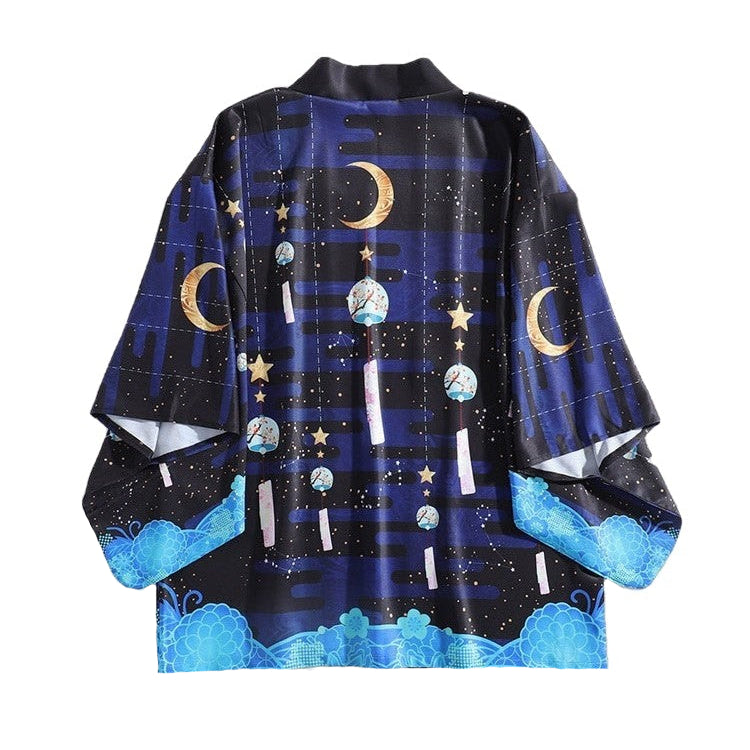 Japanese Moon And Stars Kimono