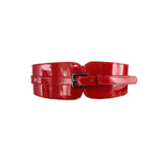 Luxury Patent PU Leather Wide Stretch Belt