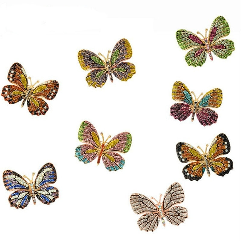 Colorful Butterfly Crystal Rhinestone Pin