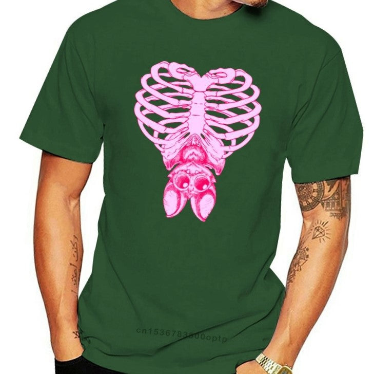 Witchy Pastel Goth Cute Bat & Ribcage T-Shirt