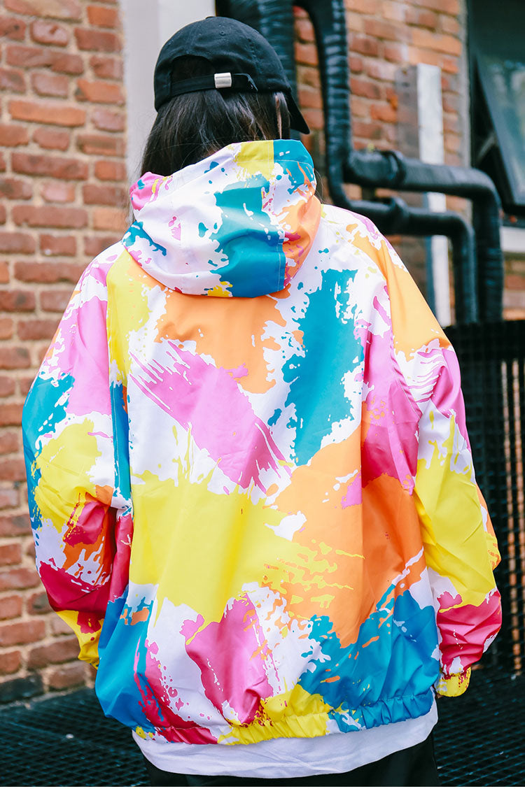 Us Color Paint Hooded Jacket