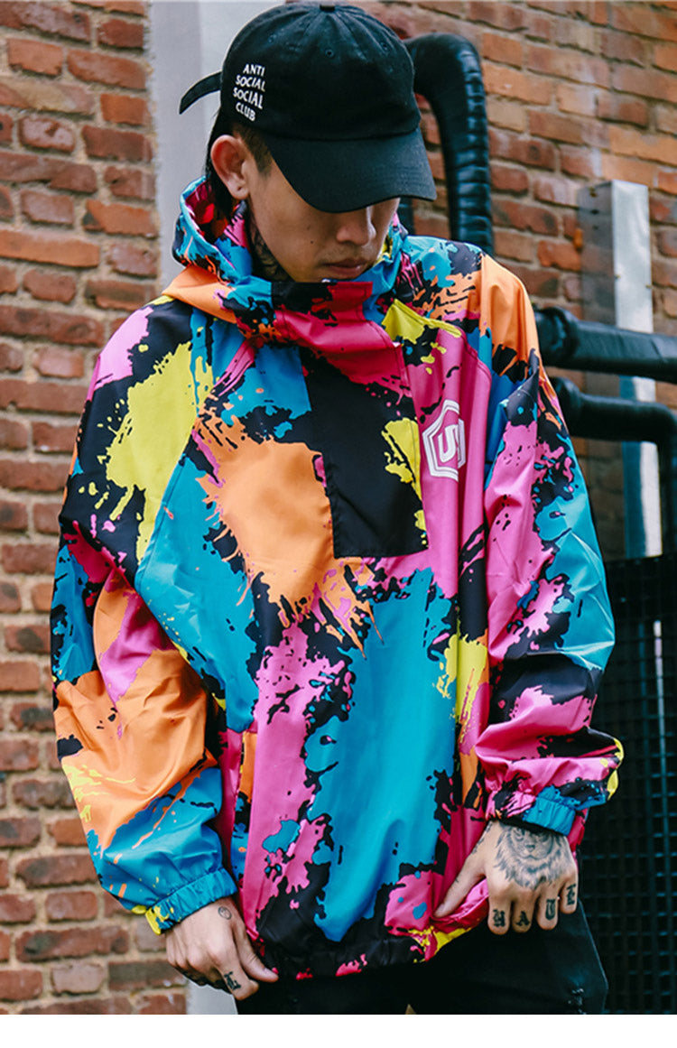 Us Color Paint Hooded Jacket