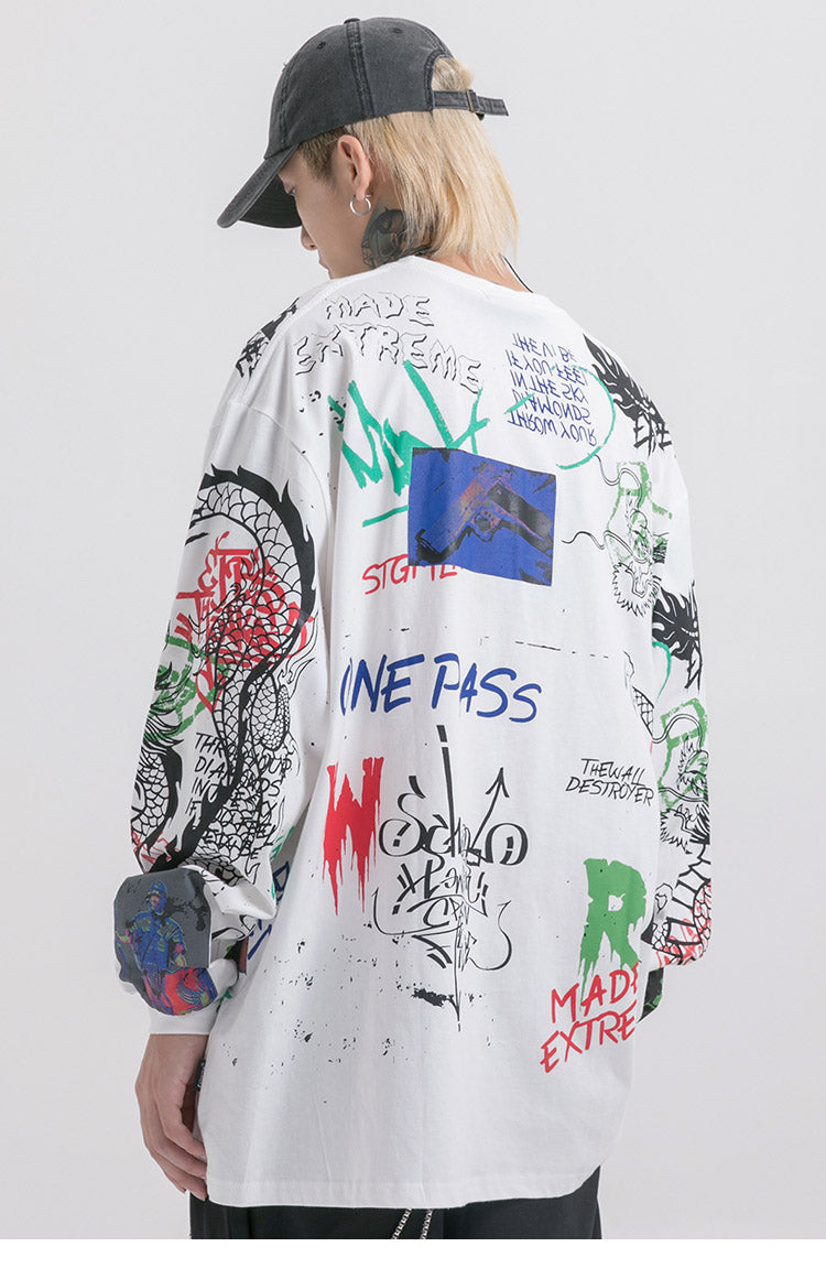 Graffiti Harajuku Sweatshirt Oversized