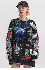 Graffiti Harajuku Sweatshirt Oversized