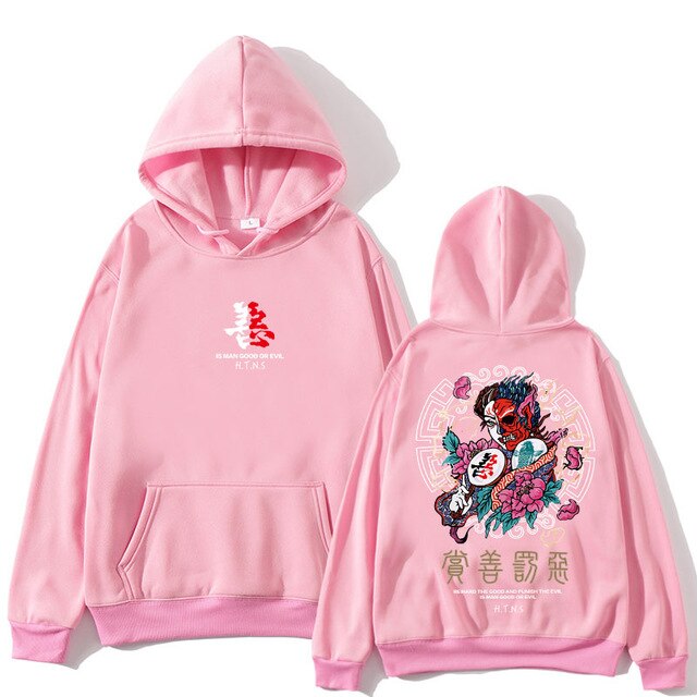 Harajuku Two Faces Demon Hoodie