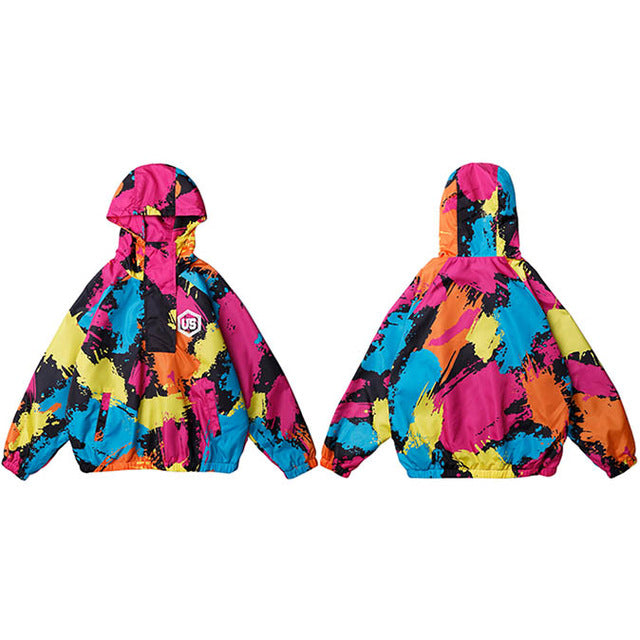 Us Color Paint Hooded Jacket