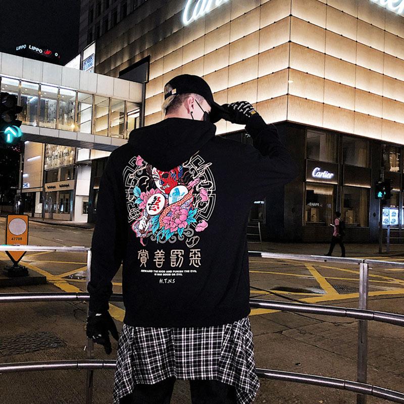 Harajuku Two Faces Demon Hoodie