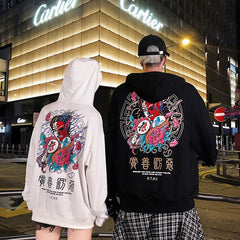 Harajuku Two Faces Demon Hoodie