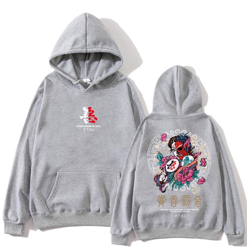 Harajuku Two Faces Demon Hoodie