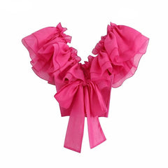 Puff Ruffle Sleeve Back Bow Blouse