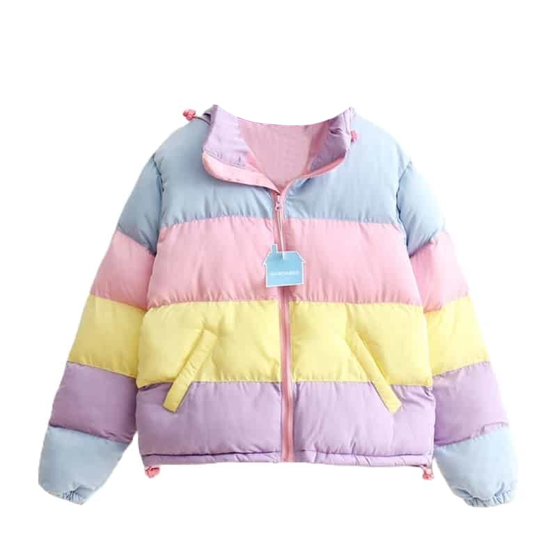 Rainbow Padded Coat Jacket