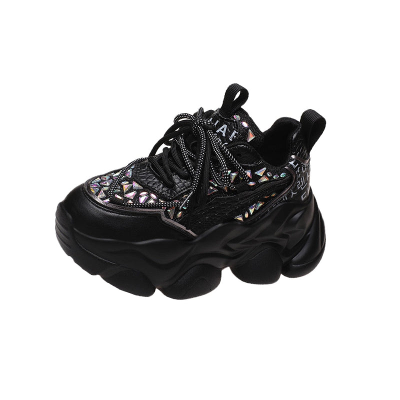 Rhinestones Comfortable Chunky Platform Sneakers