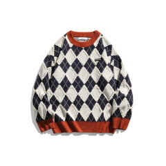 Round Neck Geometric Sweater