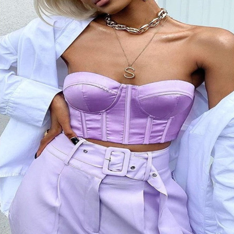 Satin Off Shoulder Corset