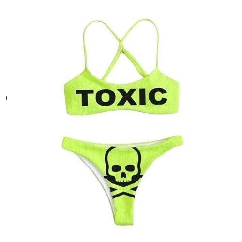 Sexy Funny Gothic Letters Pattern Bikini