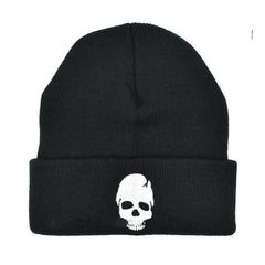 Skull Embroidered Knitted Beanie