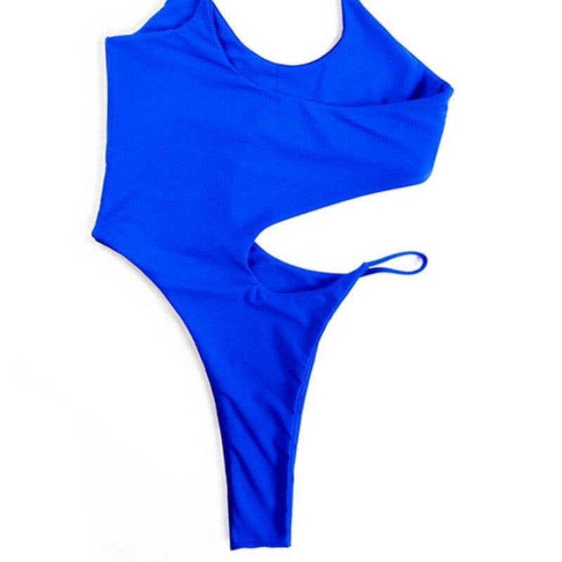 Solid One Piece Hollow Out Monokini