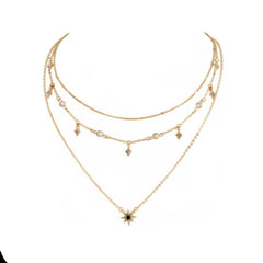 Stars and Moon Metal Necklace