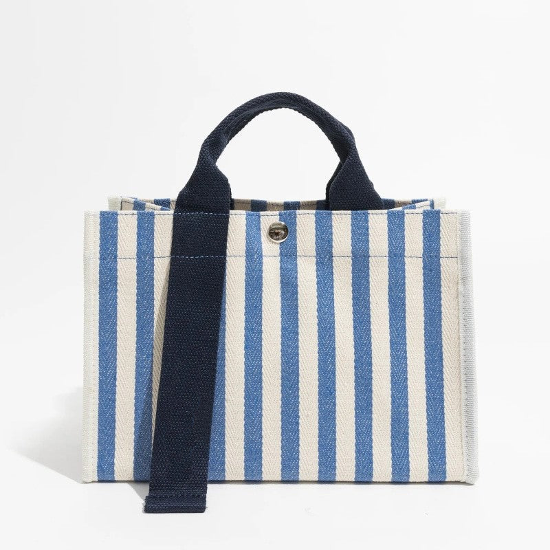 Striped Double Strap Square Satchel Handbag