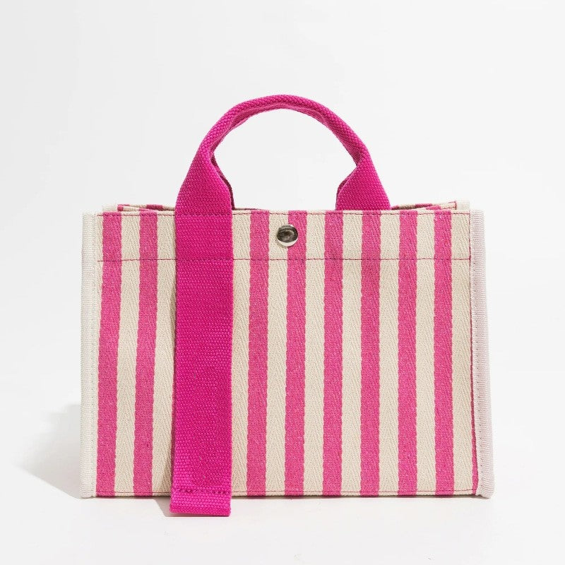 Striped Double Strap Square Satchel Handbag