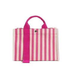 Striped Double Strap Square Satchel Handbag