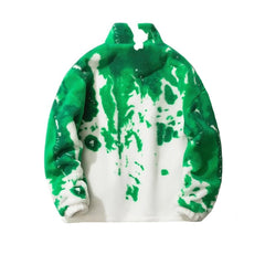 Aesthetic Tie Dye Zip Up Bomber Jacket