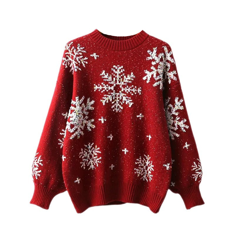 Ugly Snowflake O Neck Christmas Sweater