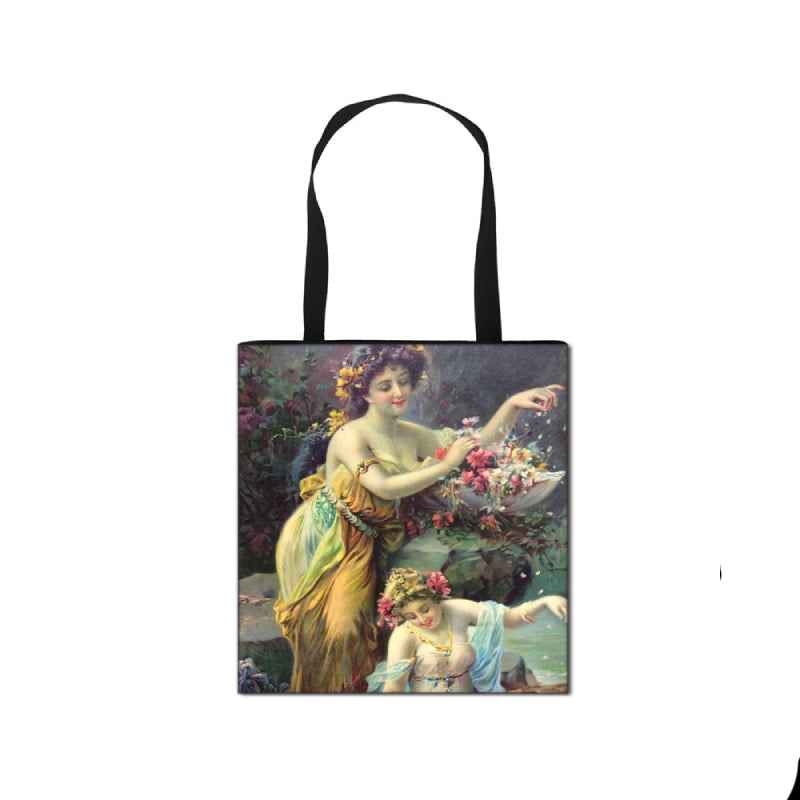 Vintage Fantasy Painting Fairy and Angel Large Capacity Shopping Bag