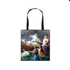 Vintage Fantasy Painting Fairy and Angel Large Capacity Shopping Bag