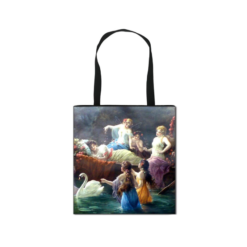 Vintage Fantasy Painting Fairy and Angel Large Capacity Shopping Bag