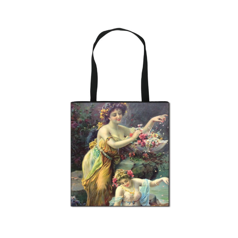 Vintage Fantasy Painting Fairy and Angel Large Capacity Shopping Bag