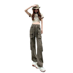 Y2k High Waist Wide Leg Trousers Cargo Pants