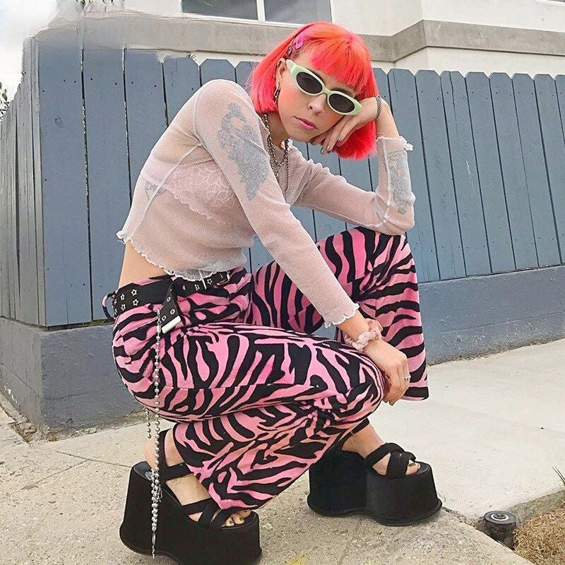 Aesthetics Pink Zebra Long Pants